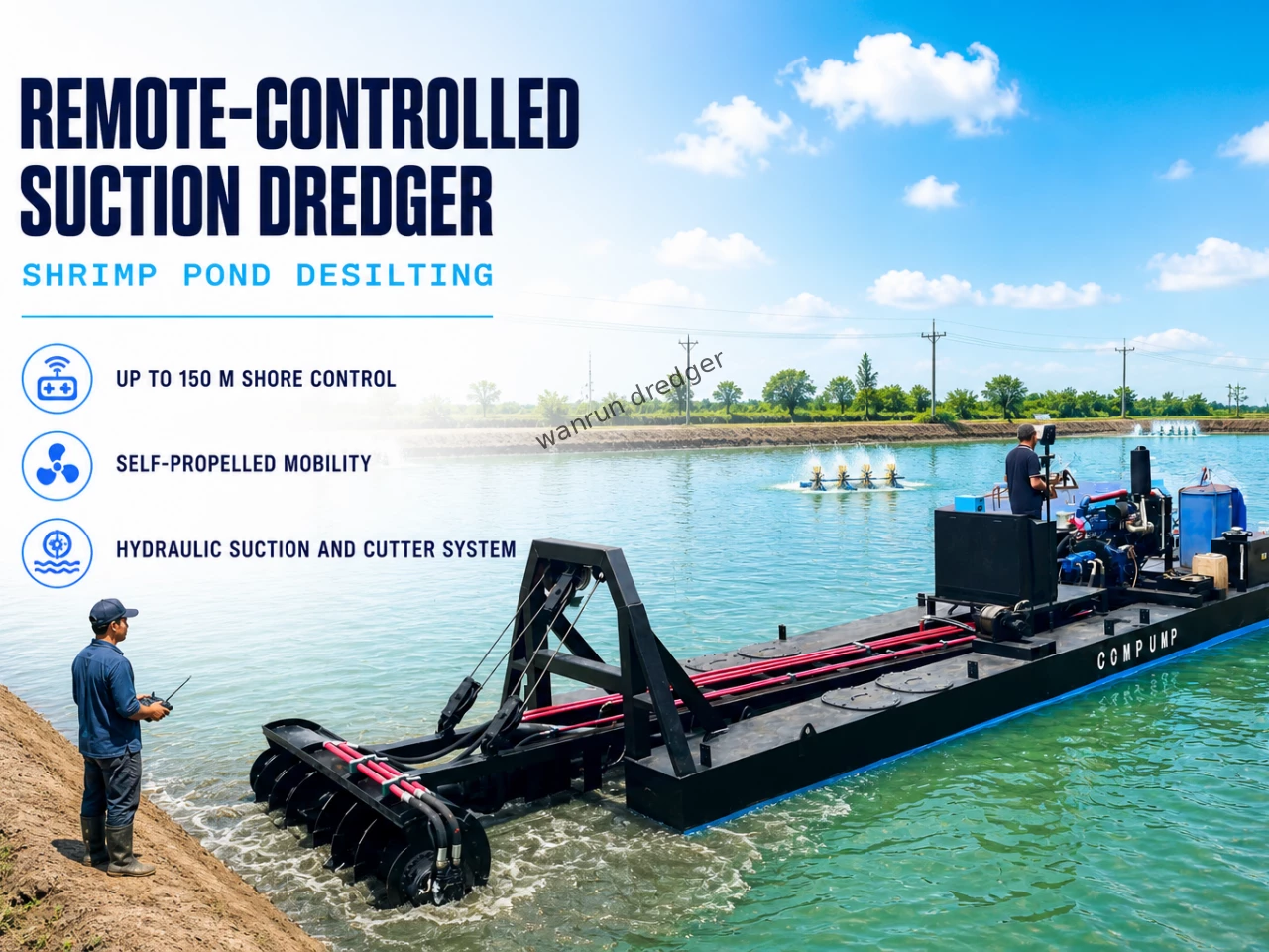 Trailing Suction Dredger Range for Pond, Canal and Waterway Desilting